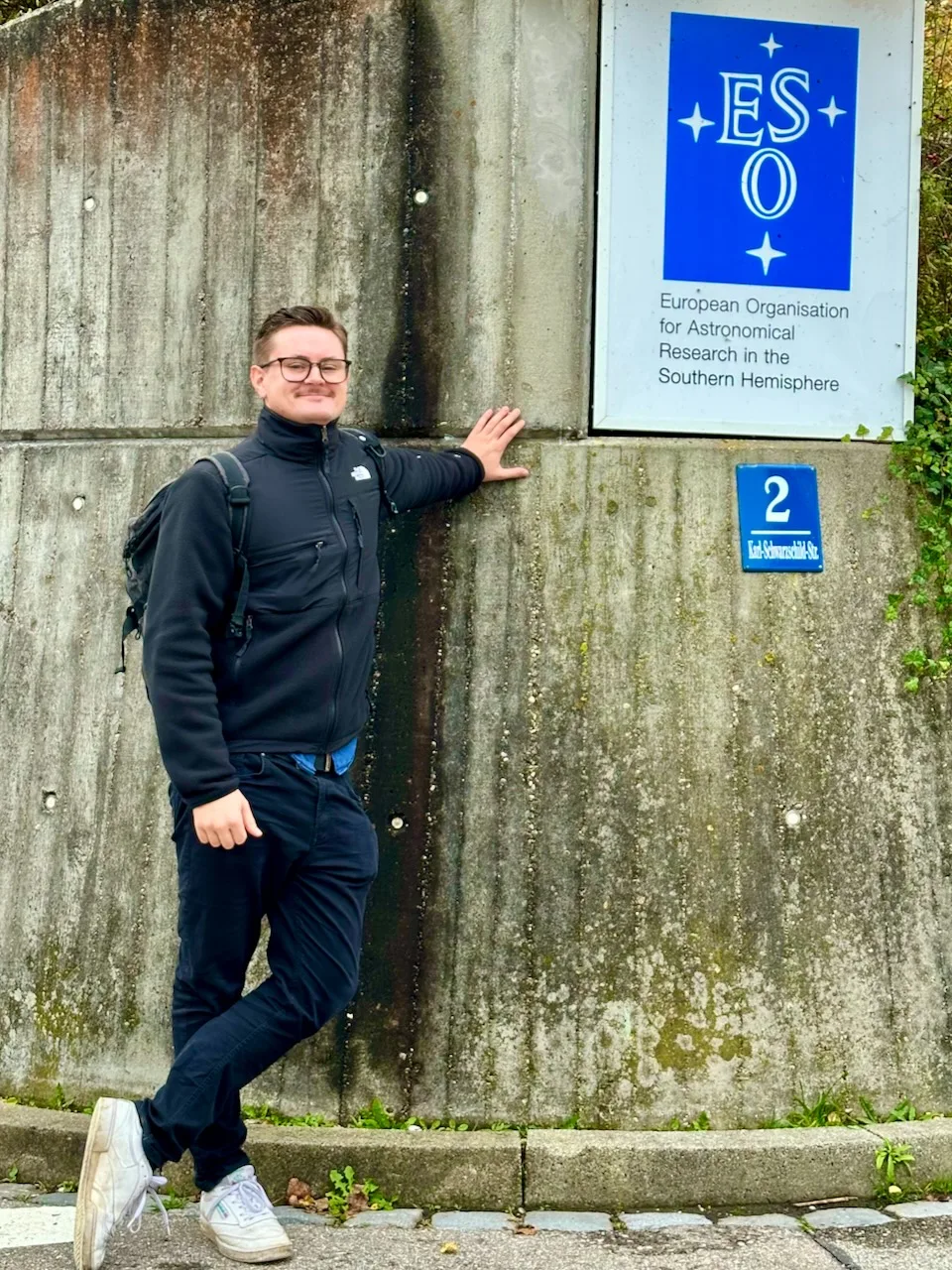 Lennart Böhm on the first day of his PhD at ESO.